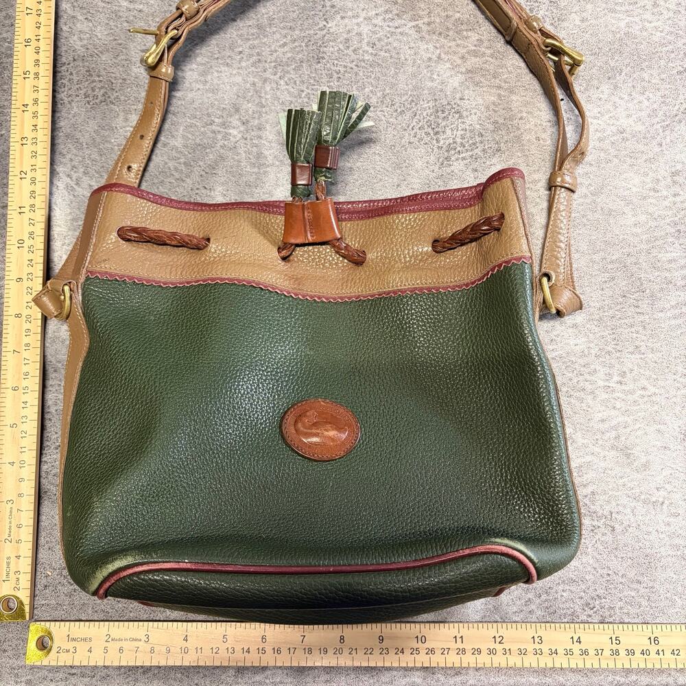 Green Vintage Dooney & Bourke Pebbled Leather Bucket Bag - Picture 8 of 8